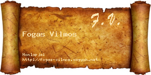 Fogas Vilmos névjegykártya