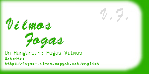 vilmos fogas business card